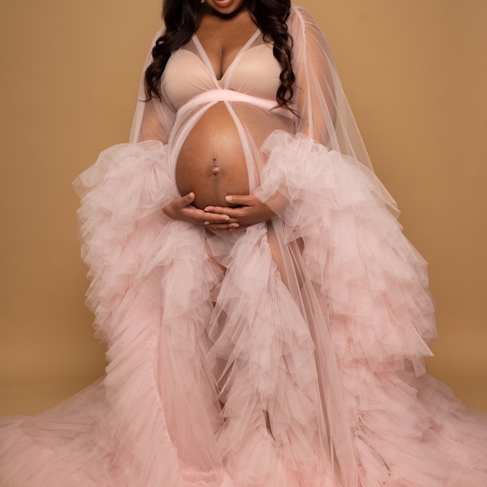 Light pink tulle robe